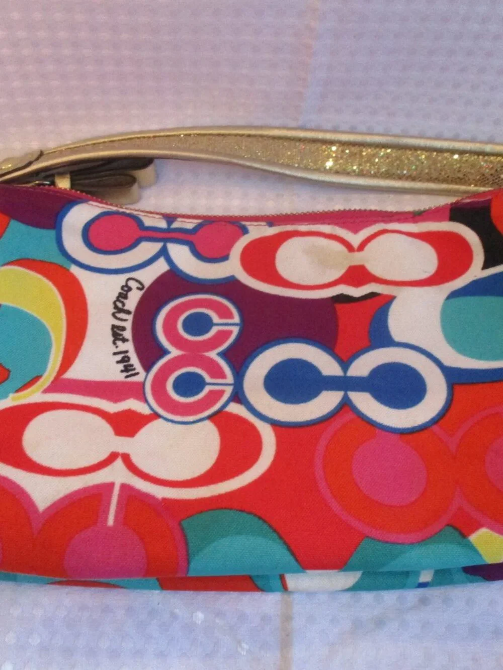 Vintage Coach #H1275-F20039 Poppy Pop C Graffiti Glam Daisy Shoulder Bag